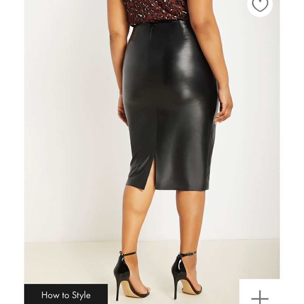 Eloquii Faux Leather Column Skirt - Picture 2 of 5